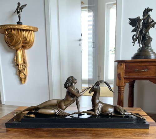 Art déco scultura - in, bronzo