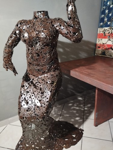 Scultura statua metallo - scultura,