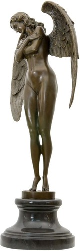 Scultura angelo custode bronzo